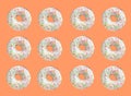 Pattern made of ring donuts