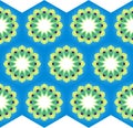 Pattern of mandalas on blue background for fabric or wallpaper Royalty Free Stock Photo