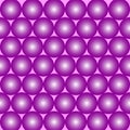 Pattern of many purple balls on a pink background.