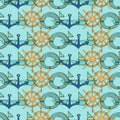 Turquoise marine theme pattern Royalty Free Stock Photo