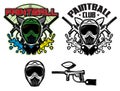 Pattern with mask and gun for paintball