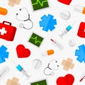 Pattern medical icons set