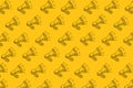 Megaphone pattern on yellow