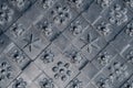 Pattern on metal. Close up of decorative black metal gate background Royalty Free Stock Photo