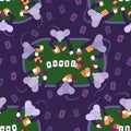 Pattern with mice characters playing poker Royalty Free Stock Photo