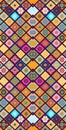 Pattern mirror of abstract rhombuses with flowers. Pattern mirrored repeat for background. Generative AI