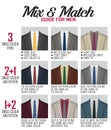 Pattern mix match guide for suit Royalty Free Stock Photo