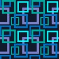 Pattern with multi-colored squares on a dark background. Intersecting geometric shapes.