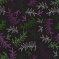 Pattern of multi-colored twigs on a black background