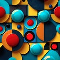 Pattern with multicolored circles, ai generation