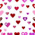 Pattern of multicolored hearts background for Valentine`s Day Royalty Free Stock Photo
