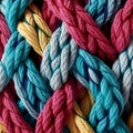 pattern of multicoloured ropes and twisted twines. Background Royalty Free Stock Photo