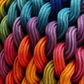 pattern of multicoloured ropes and twisted twines. Background Royalty Free Stock Photo