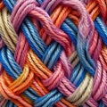 pattern of multicoloured ropes and twisted twines. Background Royalty Free Stock Photo