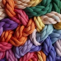 pattern of multicoloured ropes and twisted twines. Background Royalty Free Stock Photo