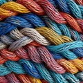 pattern of multicoloured ropes and twisted twines. Background Royalty Free Stock Photo