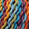 pattern of multicoloured ropes and twisted twines. Background Royalty Free Stock Photo