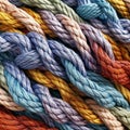 pattern of multicoloured ropes and twisted twines. Background Royalty Free Stock Photo