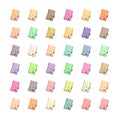 Pattern of multicoloured women's fashion wallets on white background. Royalty Free Stock Photo