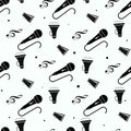 Pattern music note and microphone seamless on white background. eps10 Royalty Free Stock Photo
