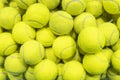 pattern of new tennis balls for background. Lots of vibrant tennis balls Royalty Free Stock Photo