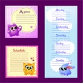 Pattern notes with cute funny pets
