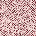 A pattern of numerous small red hearts on a white background Royalty Free Stock Photo