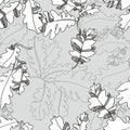 Pattern of oak autumn leaves. seamless pattern.