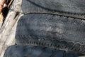 Pattern on old car tires Royalty Free Stock Photo