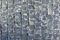 pattern of old historic cobble stones at the street Royalty Free Stock Photo