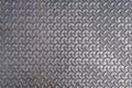 Pattern of old metal diamond plate, Surface of black steel floor non-skid with dirty stain, Texture background. Royalty Free Stock Photo
