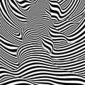 Pattern with optical illusion. Black and white design. Abstract striped background. Vector illustration