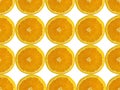 Pattern of orange slices isolated on white background Royalty Free Stock Photo