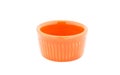 Pattern on orange cups, small saucepan
