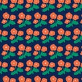 Orange flower illustration pattern Royalty Free Stock Photo