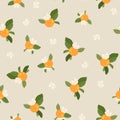 Pattern with orange mandarin