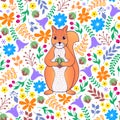 Pattern with orange squirrel Royalty Free Stock Photo