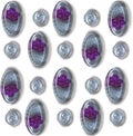 Pattern with orchid flowers in precious stones and crystal balls Royalty Free Stock Photo
