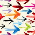 Pattern of painted arrows pointing right Royalty Free Stock Photo