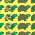 Pattern with painted colorful turtles.