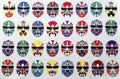 Pattern of painted faces. Royalty Free Stock Photo