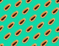 Pattern of papaya halves on background Royalty Free Stock Photo