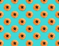 Pattern of papaya slices on background Royalty Free Stock Photo