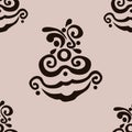 The Papuan pattern on a coffee background