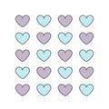 Pattern with Pastel Colour Hearts