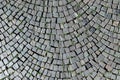 pattern of paved cobble stone walkway Royalty Free Stock Photo