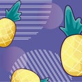 pattern of pineapples fruits backdrop Royalty Free Stock Photo