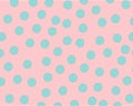 Pattern on pink background blue balls arranged in chaotic order