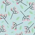 seamless pattern pink berries