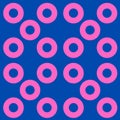 Pattern with pink circles on a blue background. Royalty Free Stock Photo